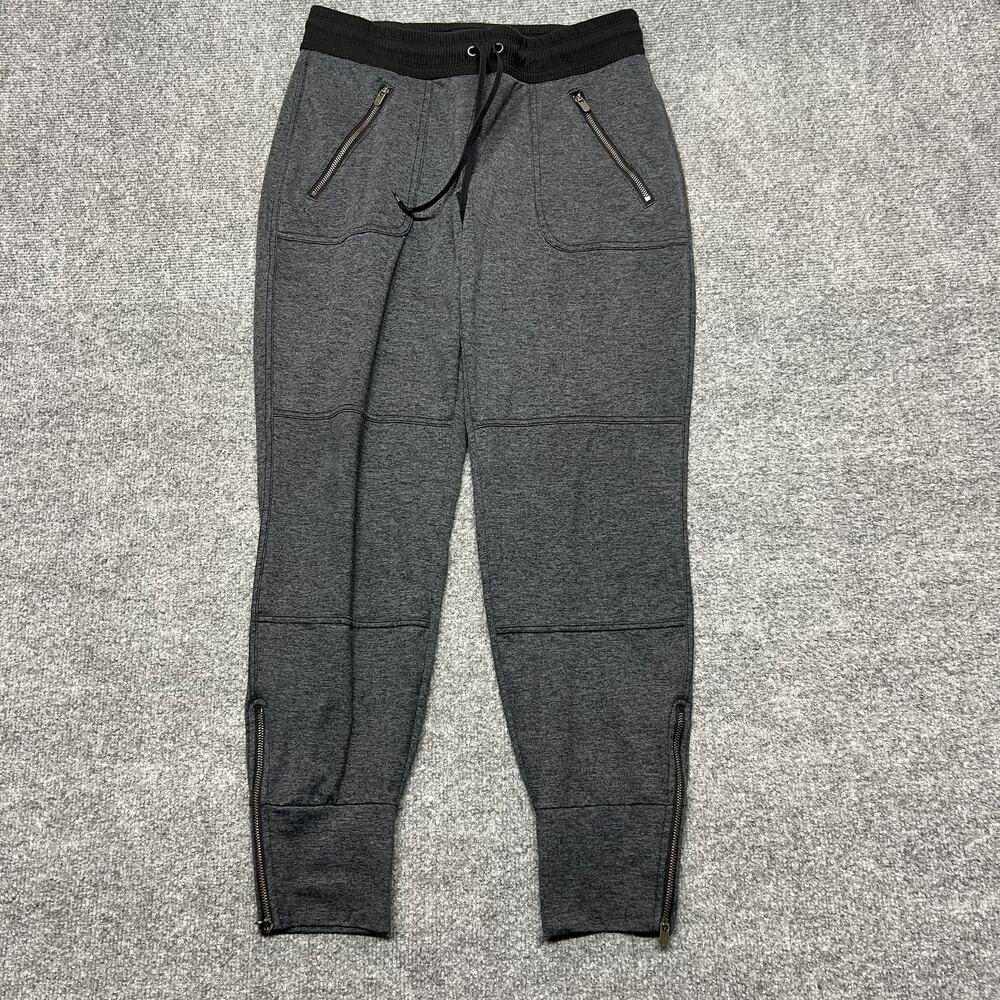Athleta Jogger Pants Womens S Gray Elastic Waist Zip Pockets Athletic Lounge